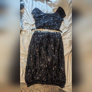 Black Sequin Two-Piece Set EXPRESS size Small